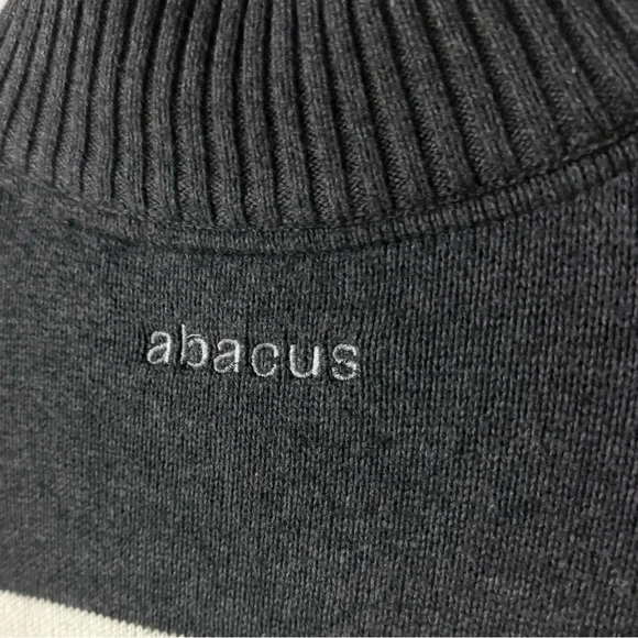 Abacus Gray Wool Blend Half Zip Sweater Colorblock Stripe Streetwear Golf Core M - Picture 5 of 6